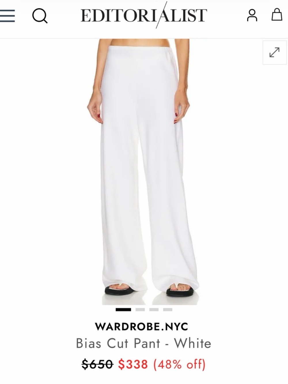 WARDROBE.NYC $650 White Bias Pants- wide leg